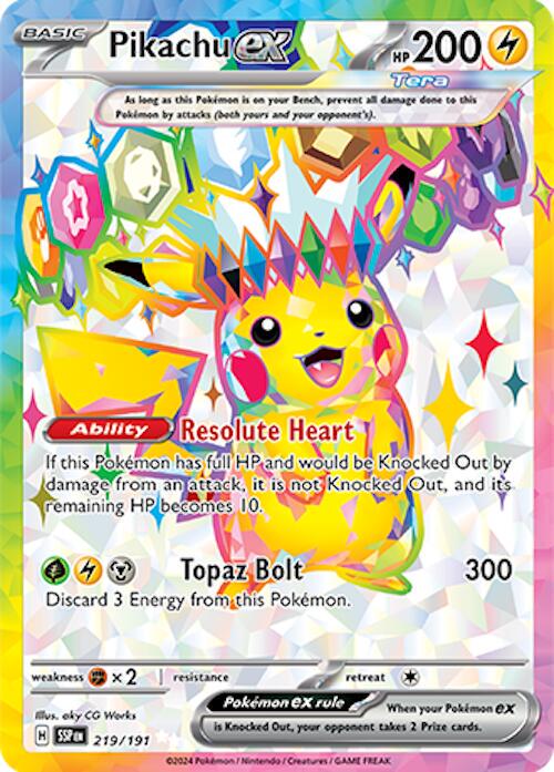 Pikachu ex #219 Surging Sparks Canvas Print
